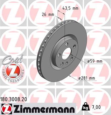 Zimmermann 180.3008.20 - Kočioni disk www.molydon.hr