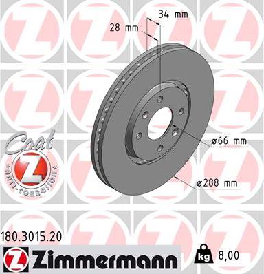 Zimmermann 180.3015.20 - Kočioni disk www.molydon.hr