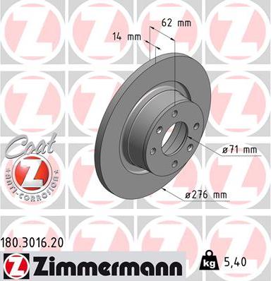 Zimmermann 180.3016.20 - Kočioni disk www.molydon.hr