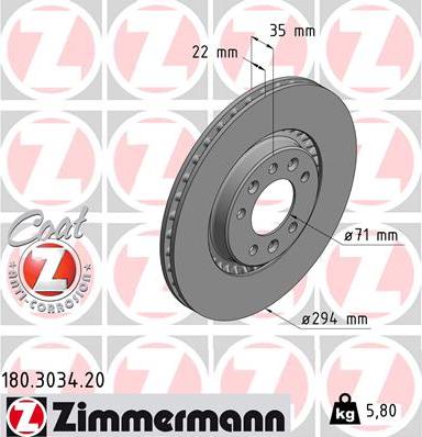 Zimmermann 180.3034.20 - Kočioni disk www.molydon.hr