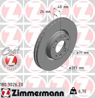 Zimmermann 180.3026.20 - Kočioni disk www.molydon.hr