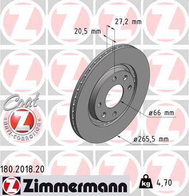 Zimmermann 180.2018.20 - Kočioni disk www.molydon.hr