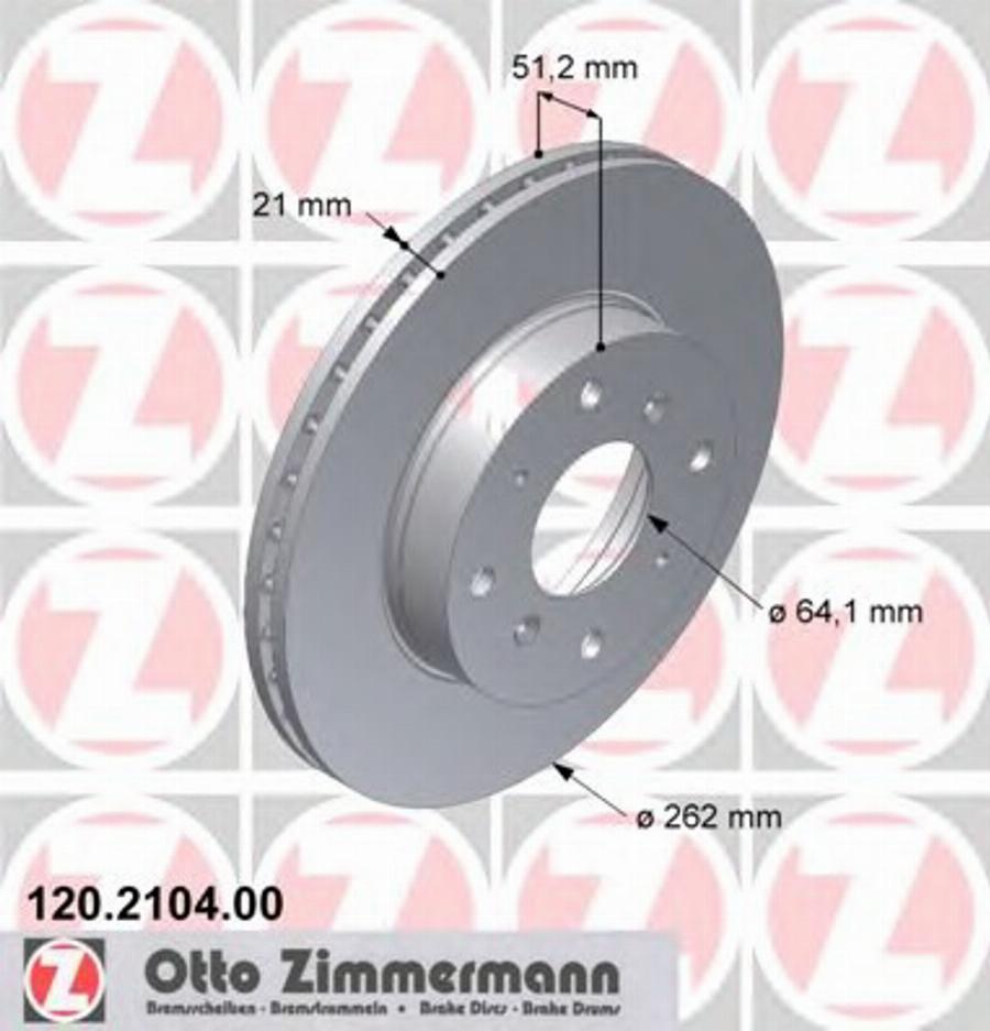 Zimmermann 120 2104 00 - Kočioni disk www.molydon.hr