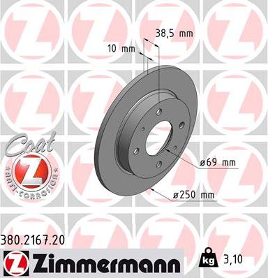 Zimmermann 380.2167.20 - Kočioni disk www.molydon.hr