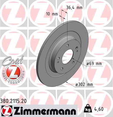 Zimmermann 380.2115.20 - Kočioni disk www.molydon.hr