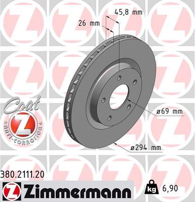 Zimmermann 380.2111.20 - Kočioni disk www.molydon.hr