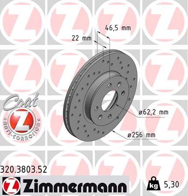 Zimmermann 320.3803.52 - Kočioni disk www.molydon.hr