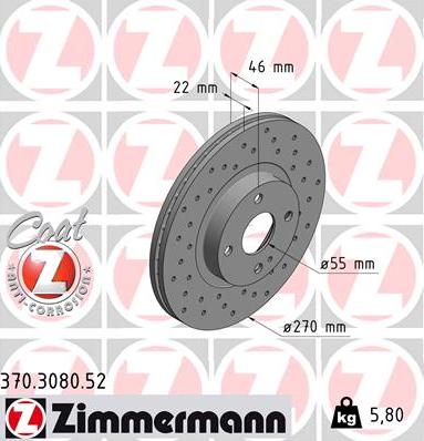 Zimmermann 370.3080.52 - Kočioni disk www.molydon.hr