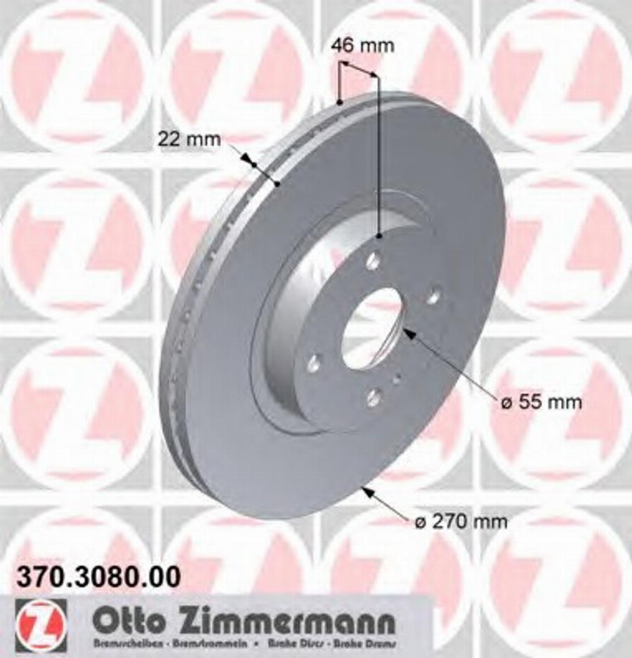 Zimmermann 370.3080.00 - Kočioni disk www.molydon.hr