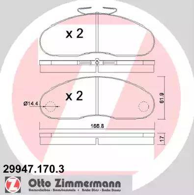 Zimmermann 29947.170.3 - Komplet Pločica, disk-kočnica www.molydon.hr