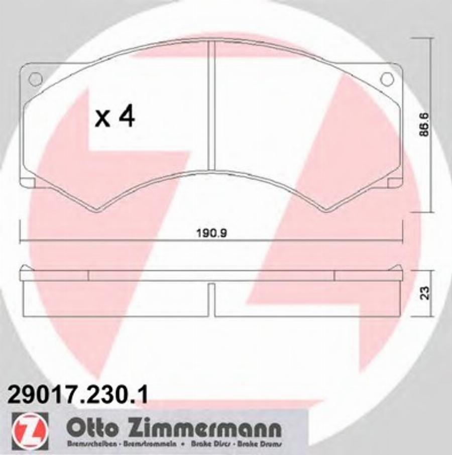 Zimmermann 29017.230.1 - Komplet Pločica, disk-kočnica www.molydon.hr