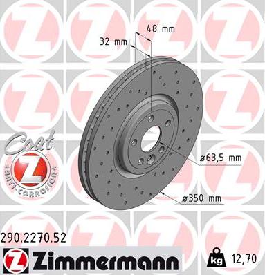 Zimmermann 290.2270.52 - Kočioni disk www.molydon.hr