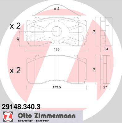 Zimmermann 29148.340.3 - Komplet Pločica, disk-kočnica www.molydon.hr