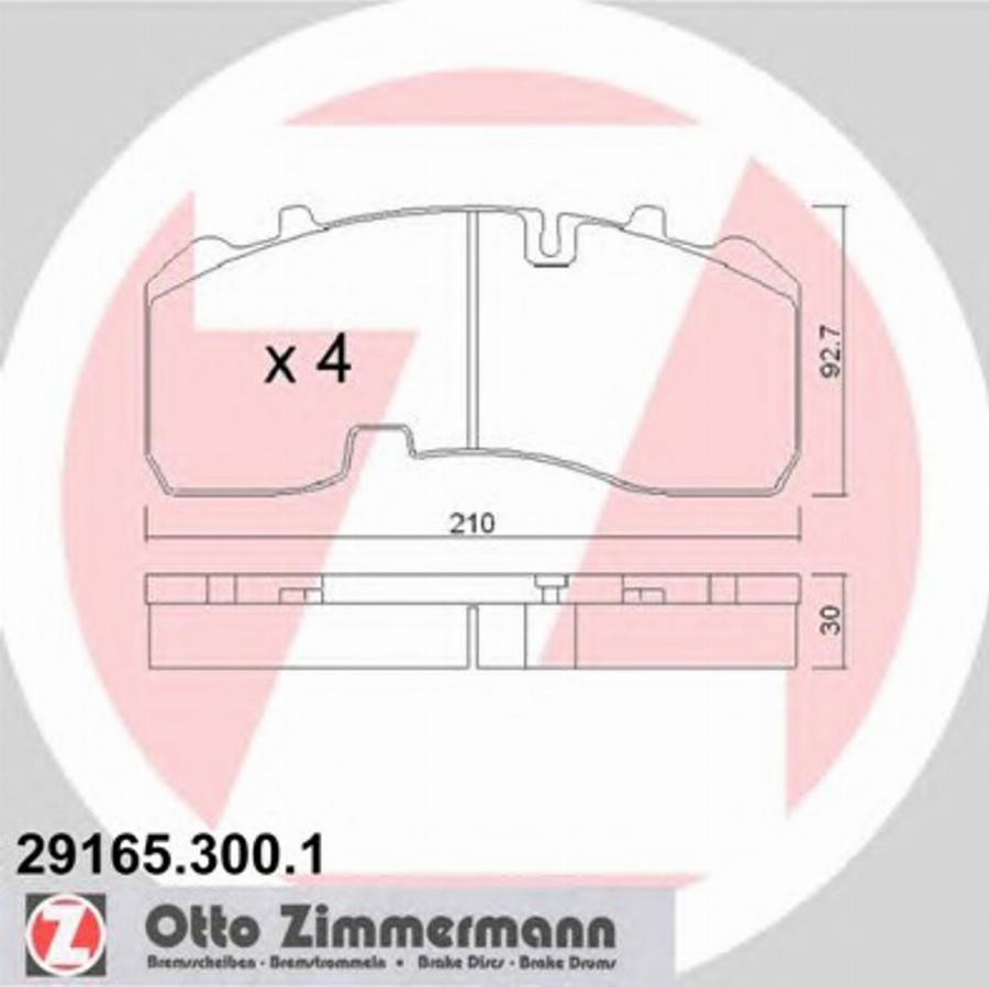 Zimmermann 29165.300.1 - Komplet Pločica, disk-kočnica www.molydon.hr