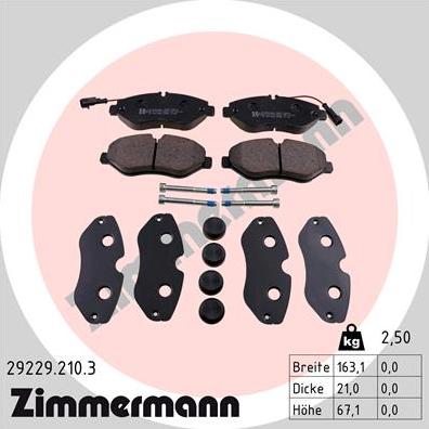 Zimmermann 29229.210.3 - Komplet Pločica, disk-kočnica www.molydon.hr