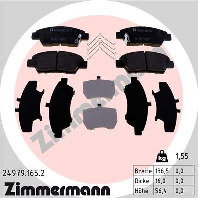 Zimmermann 24979.165.2 - Komplet Pločica, disk-kočnica www.molydon.hr