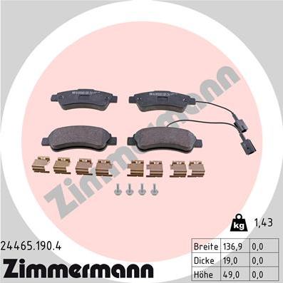 Zimmermann 24465.190.4 - Komplet Pločica, disk-kočnica www.molydon.hr