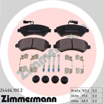 Zimmermann 24466.190.2 - Komplet Pločica, disk-kočnica www.molydon.hr