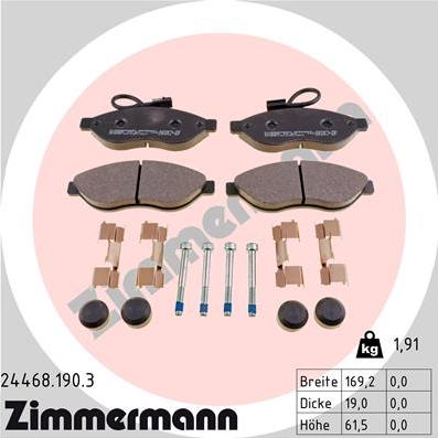 Zimmermann 24468.190.3 - Komplet Pločica, disk-kočnica www.molydon.hr