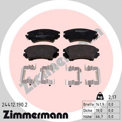 Zimmermann 24412.190.2 - Komplet Pločica, disk-kočnica www.molydon.hr