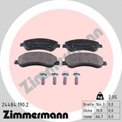 Zimmermann 24484.190.2 - Komplet Pločica, disk-kočnica www.molydon.hr