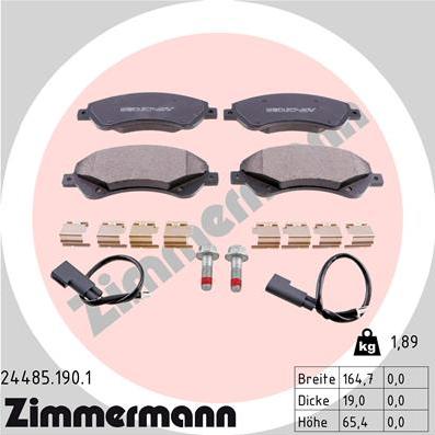 Zimmermann 24485.190.1 - Komplet Pločica, disk-kočnica www.molydon.hr