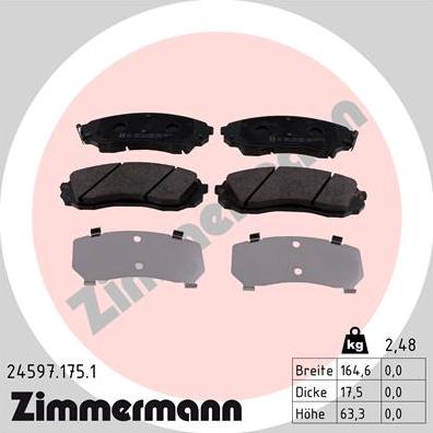 Zimmermann 24597.175.1 - Komplet Pločica, disk-kočnica www.molydon.hr