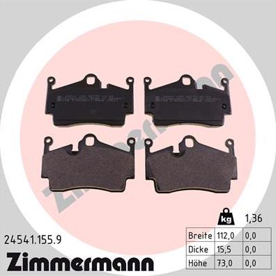 Zimmermann 24541.155.9 - Komplet Pločica, disk-kočnica www.molydon.hr