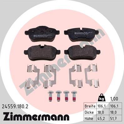 Zimmermann 24559.180.2 - Komplet Pločica, disk-kočnica www.molydon.hr