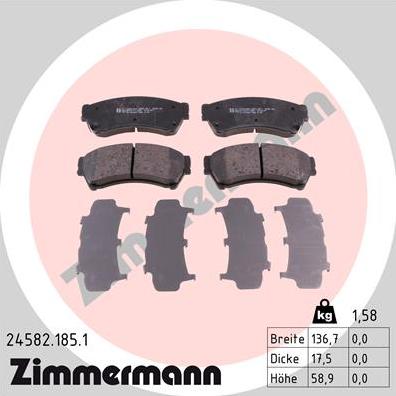 Zimmermann 24582.185.1 - Komplet Pločica, disk-kočnica www.molydon.hr