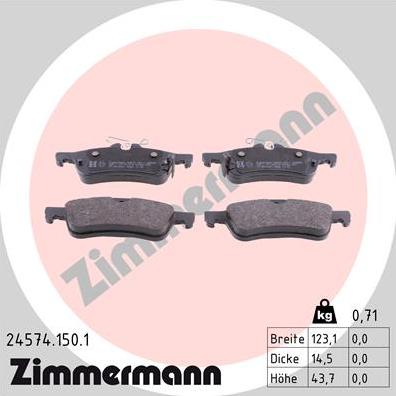 Zimmermann 24574.150.1 - Komplet Pločica, disk-kočnica www.molydon.hr