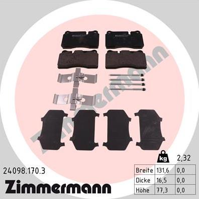 Zimmermann 24098.170.3 - Komplet Pločica, disk-kočnica www.molydon.hr