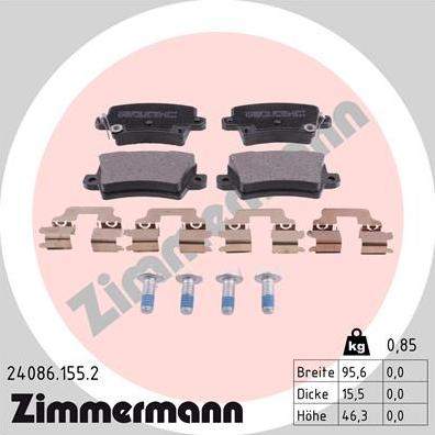 Zimmermann 24086.155.2 - Komplet Pločica, disk-kočnica www.molydon.hr