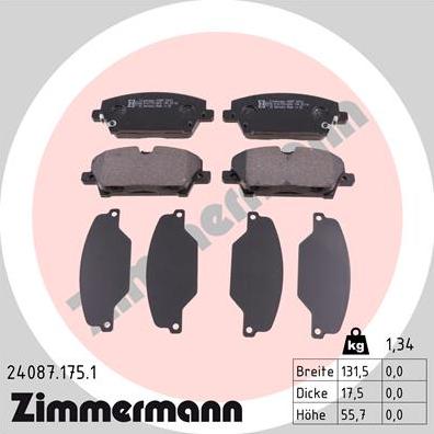 Zimmermann 24087.175.1 - Komplet Pločica, disk-kočnica www.molydon.hr