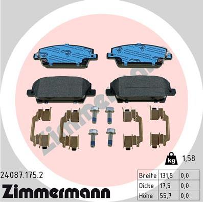 Zimmermann 24087.175.2 - Komplet Pločica, disk-kočnica www.molydon.hr