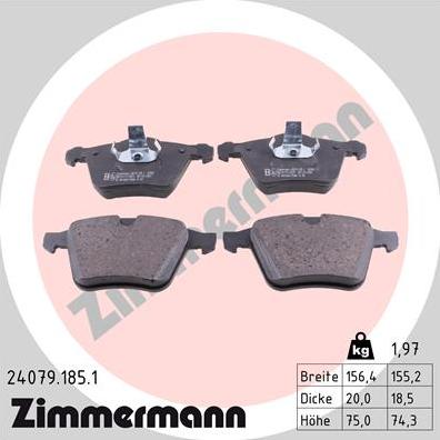 Zimmermann 24079.185.1 - Komplet Pločica, disk-kočnica www.molydon.hr