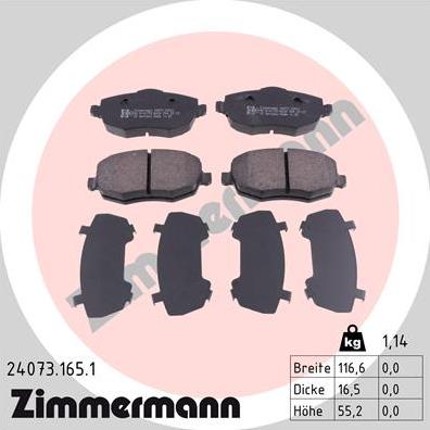 Zimmermann 24073.165.1 - Komplet Pločica, disk-kočnica www.molydon.hr