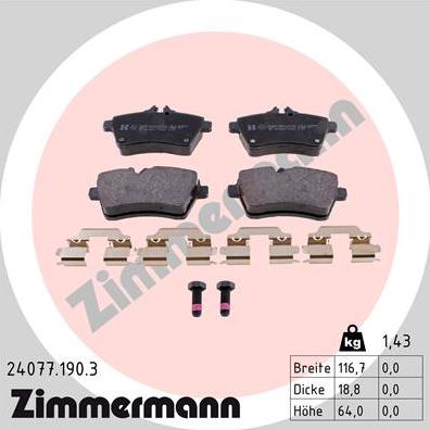 Zimmermann 24077.190.3 - Komplet Pločica, disk-kočnica www.molydon.hr