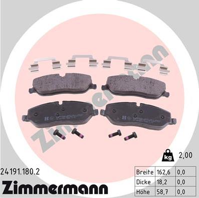 Zimmermann 24191.180.2 - Komplet Pločica, disk-kočnica www.molydon.hr