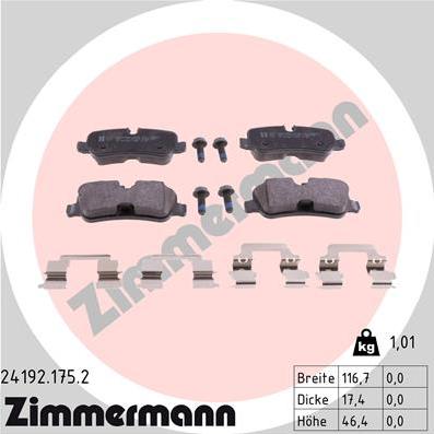 Zimmermann 24192.175.2 - Komplet Pločica, disk-kočnica www.molydon.hr