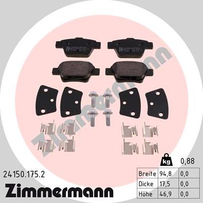 Zimmermann 24150.175.2 - Komplet Pločica, disk-kočnica www.molydon.hr