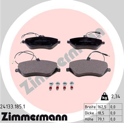 Zimmermann 24133.185.1 - Komplet Pločica, disk-kočnica www.molydon.hr