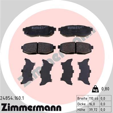 Zimmermann 24854.160.1 - Komplet Pločica, disk-kočnica www.molydon.hr