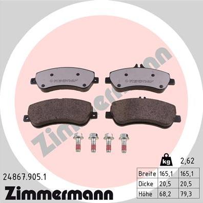 Zimmermann 24867.905.1 - Komplet Pločica, disk-kočnica www.molydon.hr