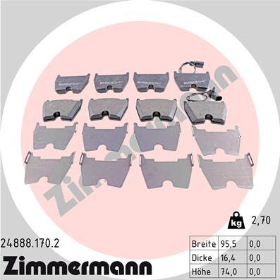 Zimmermann 24888.170.2 - Komplet Pločica, disk-kočnica www.molydon.hr