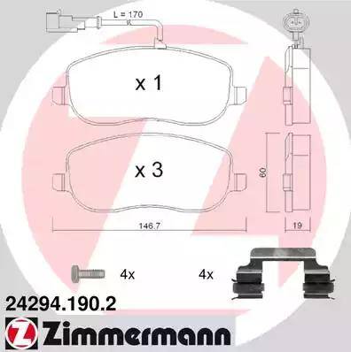 Zimmermann 24294.190.2 - Komplet Pločica, disk-kočnica www.molydon.hr