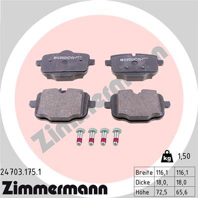 Zimmermann 24703.175.1 - Komplet Pločica, disk-kočnica www.molydon.hr