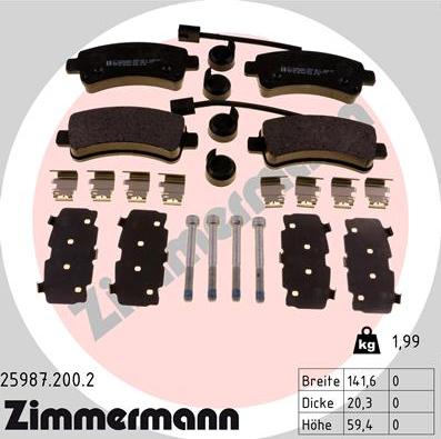 Zimmermann 25987.200.2 - Komplet Pločica, disk-kočnica www.molydon.hr