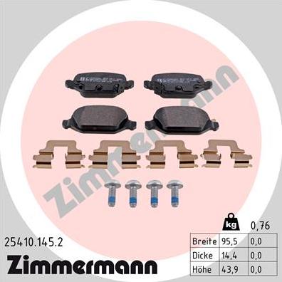 Zimmermann 25410.145.2 - Komplet Pločica, disk-kočnica www.molydon.hr