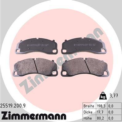 Zimmermann 25519.200.9 - Komplet Pločica, disk-kočnica www.molydon.hr